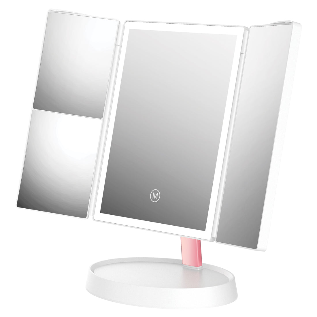 Trifold LED Light Makeup Mirror